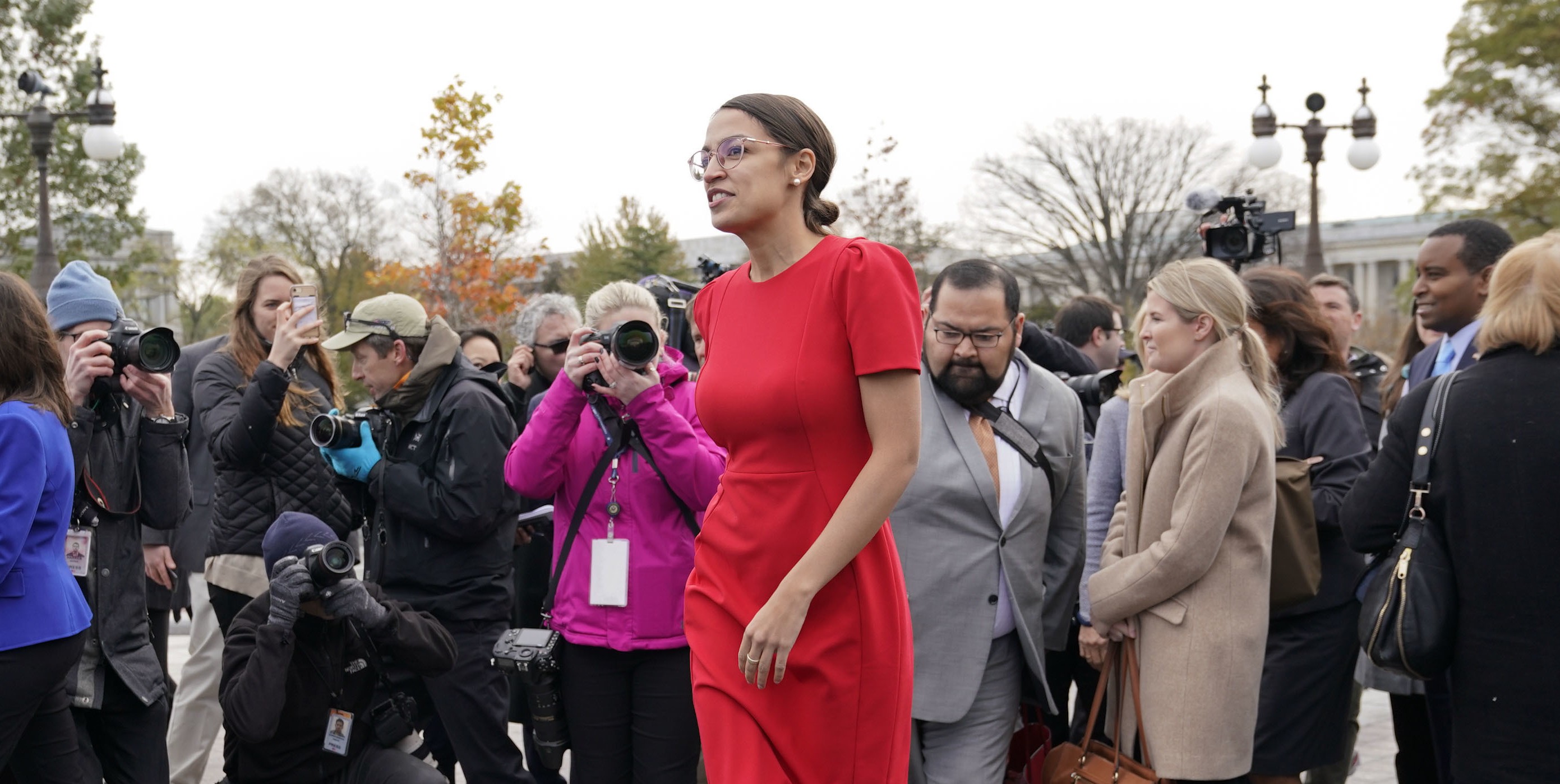 ocasio cortez red dress Alexandria Ocasio-Cortez mentioned 75 times per day on Fox News
