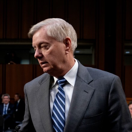 Senate Judiciary Committee Chairman Lindsey Graham, R-S.C., arrives as his panel meets to vote on the nomination of Bill Barr to be attorney general, on Capitol Hill in Washington, Thursday, Feb. 7, 2019. (AP Photo/J. Scott Applewhite)