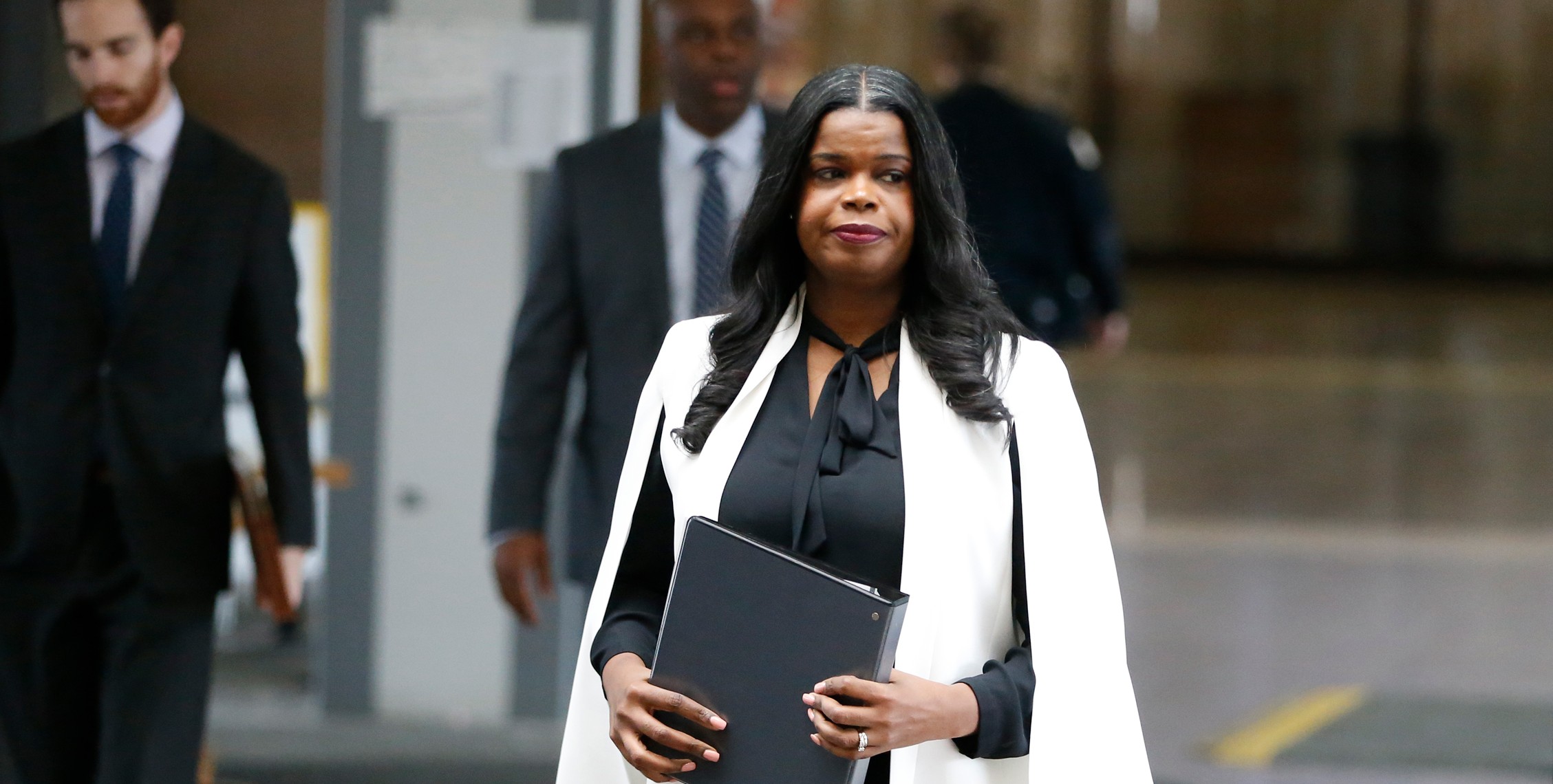 CHICAGO, IL - FEBRUARY 23: Cook County State's attorney Kim Foxx arrives to speak with reporters and details the charges against R. Kelly's first court appearance at the Leighton Criminal Courthouse on February 23, 2019 in Chicago, Illinois. (Photo by Nuccio DiNuzzo/Getty Images)