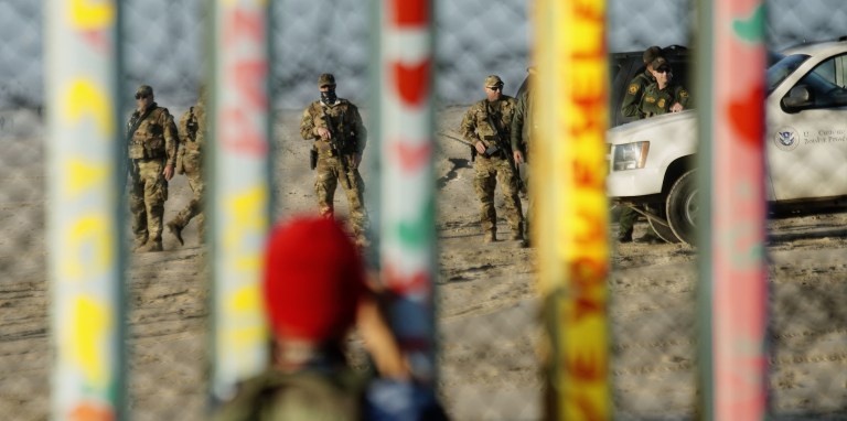 TIJUANA, MEXICO - JANUARY 06: Border Patrol agents stand on Patrol along the U.S.-Mexico border wall on January 6, 2019 in Tijuana, Mexico. The U.S government is going into the third week of a partial shutdown with Republicans and Democrats at odds on agreeing with President Donald Trump's demands for more money to build a wall along the U.S.-Mexico border.(Photo by Sandy Huffaker/Getty Images)