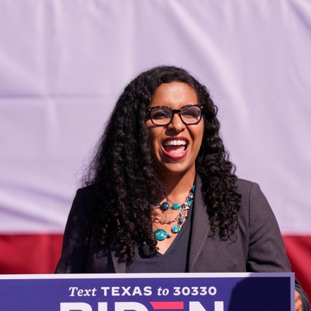 Candace Valenzuela, Democratic candidate in the Texas 24 Congressional District, for Democratic presidential candidate former Vice President Joe Biden, Tuesday, Oct. 13, 2020, in Dallas. (AP Photo/LM Otero)