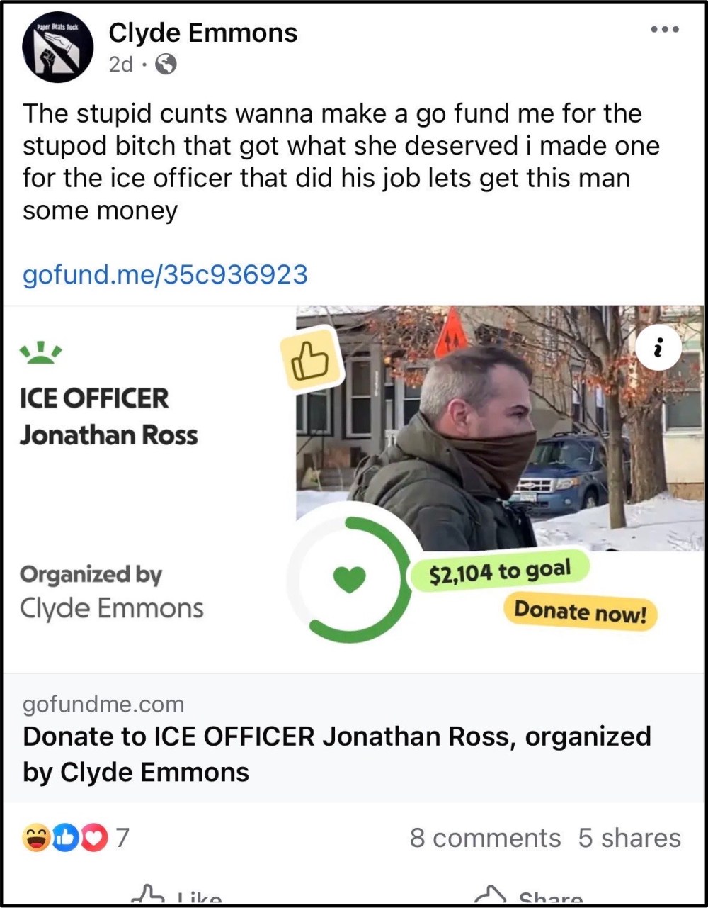 Bill Ackman Funds ICE Agent GoFundMe Run by Nazi Imagery Poster