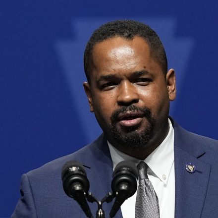 State Sen. Sharif Street D-Philadelphia speaks during the Pennsylvania Democratic Party's 3rd Annual Independence Dinner in Philadelphia, Friday, Oct. 28, 2022. (AP Photo/Matt Rourke)