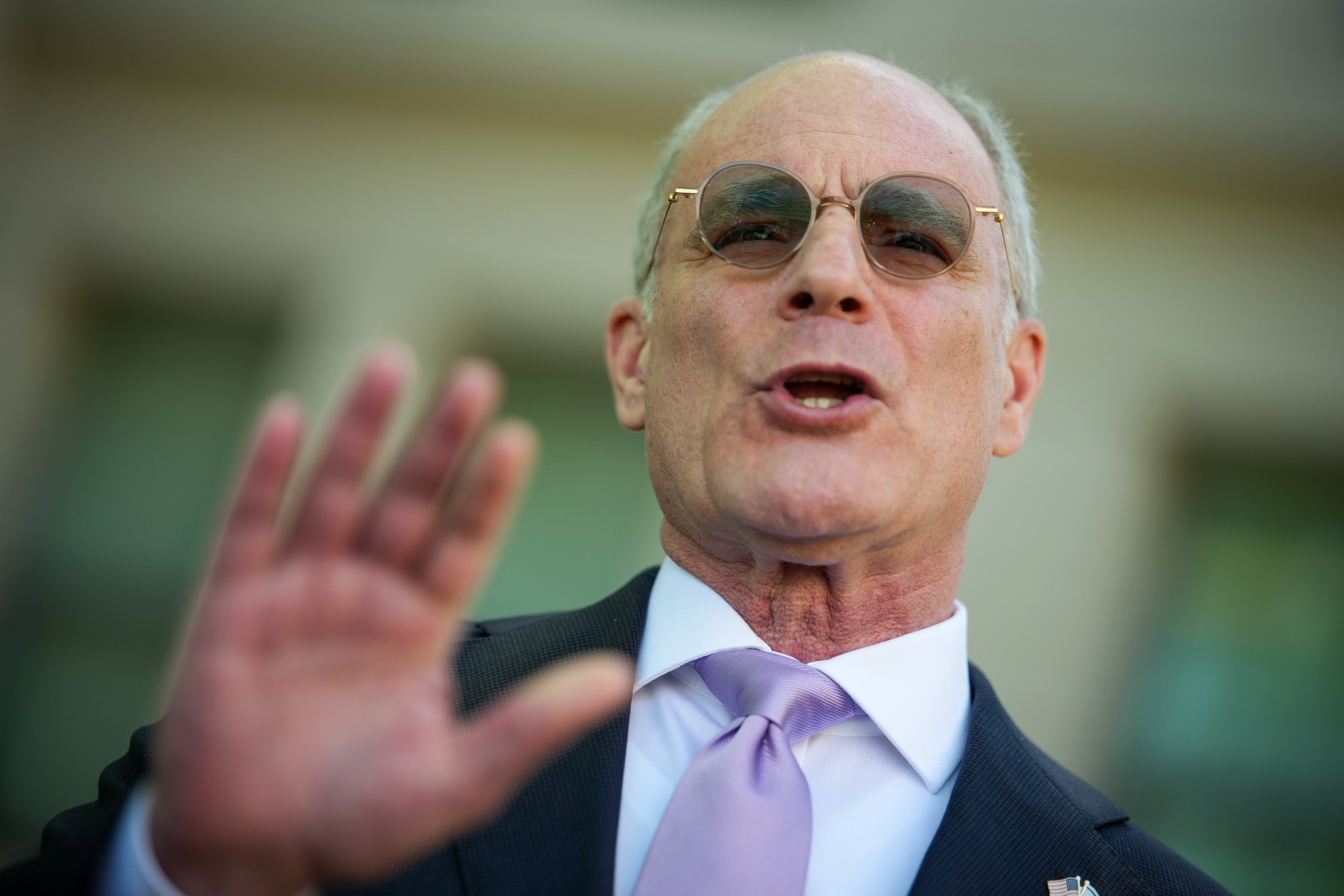 WASHINGTON, DC - APRIL 14: Israeli Ambassador to the U.S. Yechiel Leiter speaks to members of the media outside the U.S. State Department following working-level peace talks with U.S. Secretary of State Marco Rubio and Lebanese Ambassador to the U.S. Nada Hamadeh Moawad on April 14, 2026 in Washington, DC. In their first direct diplomatic talks in more than 30 years, Lebanon and Israel have entered negotiations to potentially end Israel's conflict with the Lebanese militia Hezbollah. (Photo by Andrew Harnik/Getty Images)