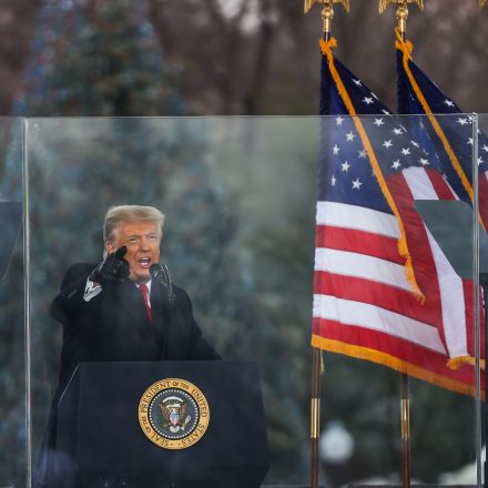 WASHINGTON D.C., USA - JANUARY 6: US President Donald Trump speaks at "Save America March" rally in Washington D.C., United States on January 06, 2021. (Photo by Tayfun Coskun/Anadolu Agency via Getty Images)