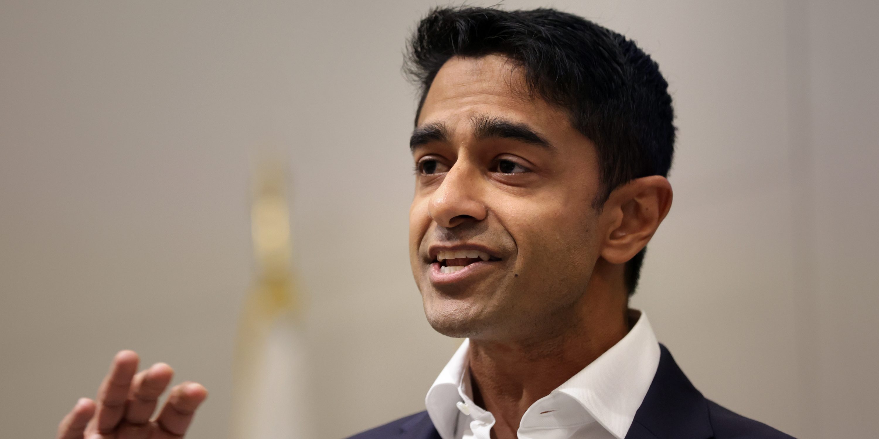 Saikat Chakrabarti during San Francisco Congressional District 11 Candidate Forum at The Academe at 198 in San Francisco on Wednesday, January 7, 2026. (Photo by Scott Strazzante/San Francisco Chronicle via Getty Images)