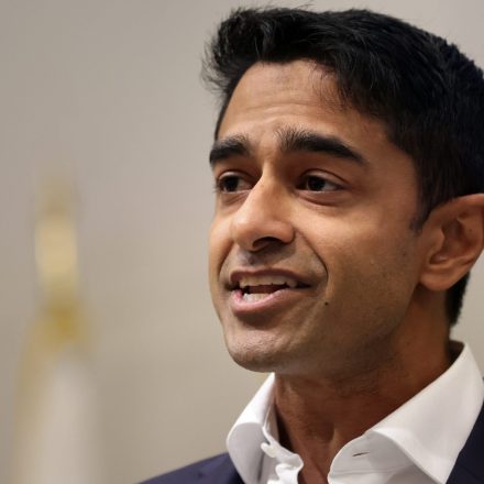 Saikat Chakrabarti during San Francisco Congressional District 11 Candidate Forum at The Academe at 198 in San Francisco on Jan. 7, 2026. (Photo by Scott Strazzante/San Francisco Chronicle via Getty Images)