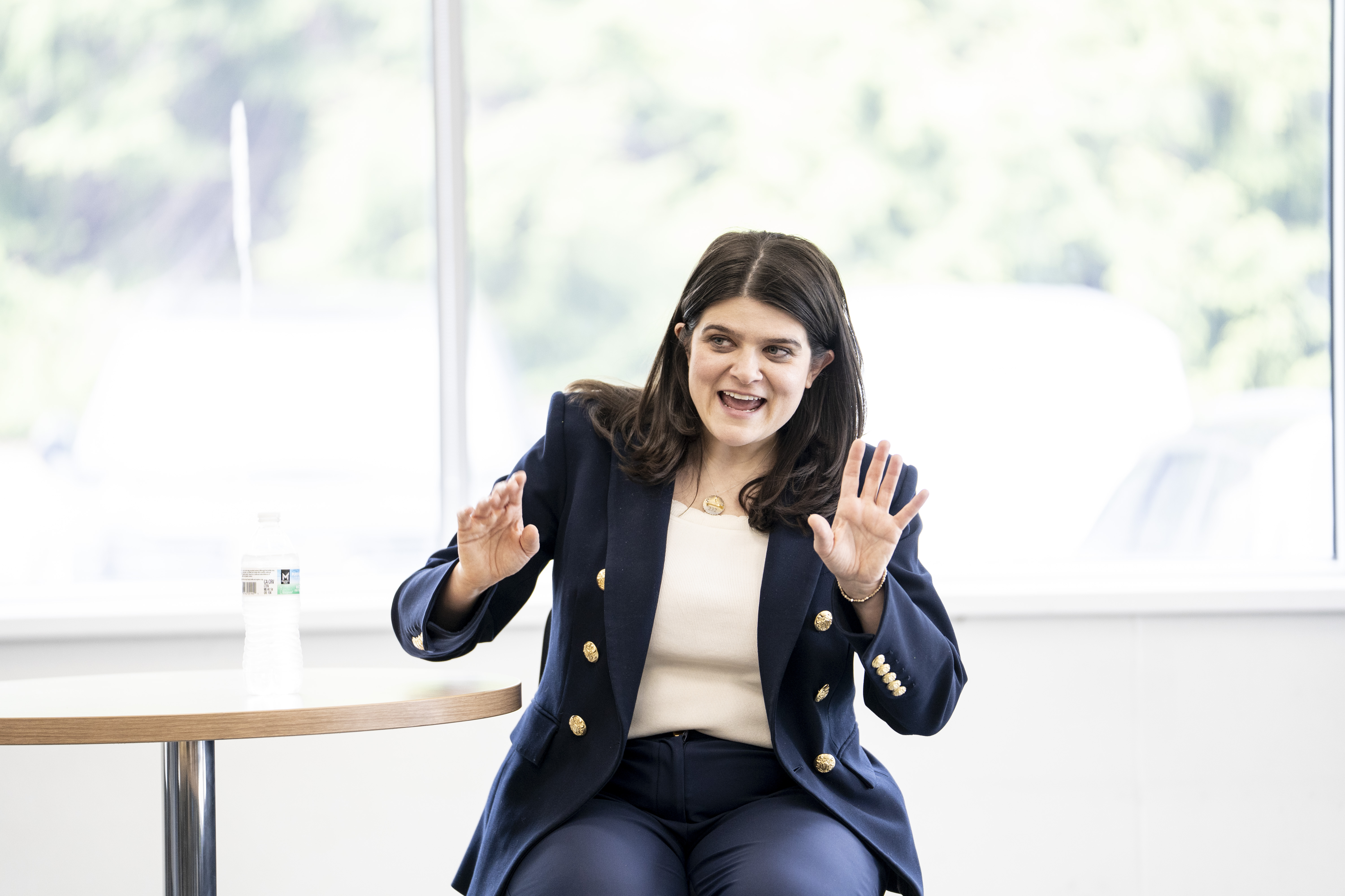 PLYMOUTH, MICHIGAN - MAY 1: U.S. Rep. Haley Stevens (D-MI) holds a town hall meeting with employees after touring the Webasto Plymouth Plant on May 1, 2026 in Plymouth, Michigan. Stevens, the Democratic front?runner in Michigan’s open U.S. Senate race, visited the Michigan convertibles roof plant where workers recently voted to unionize with the United Auto Workers. (Photo by Sarah Rice/Getty Images)