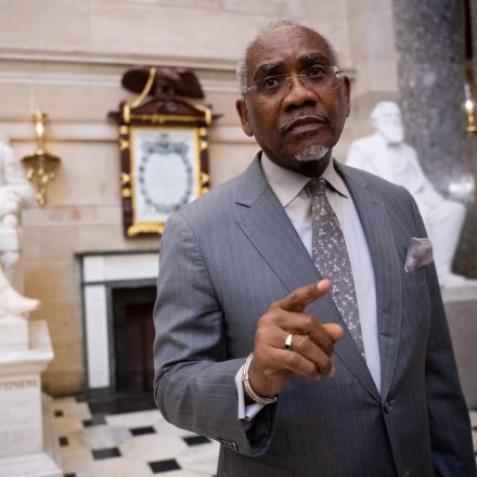 House Foreign Affairs Committee Rankiing Member Gregory Meeks (D-N.Y.) speaks with reporters at the U.S. Capitol on May 21, 2026. (Francis Chung/POLITICO via AP Images)