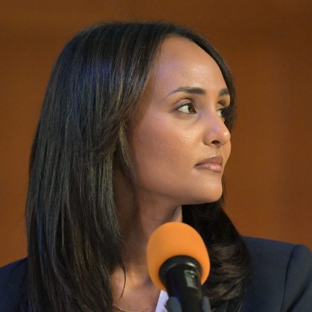 DENVER, COLORADO - MAY 28: Melat Kiros participated in a League of Women Voters Congressional District 1 candidate forum at Montview Presbyterian Church on May 28, 2026, in Denver, Colorado. (Photo by  RJ Sangosti/MediaNews Group/The Denver Post via Getty Images)
