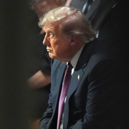 President Donald Trump attends the funeral of Sen. Lindsey Graham, R-S.C., at the Washington National Cathedral, Tuesday, July 28, 2026, in Washington.