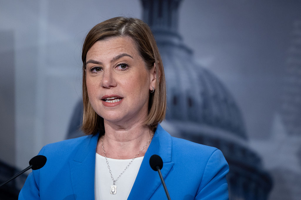  Senator Elissa Slotkin (D-MI) speaks at a press conference with Senator Adam Schiff (D-CA) and Senator Mark Kelly (D-AZ) on the introduction of the Drain the Slush Fund Act, targeting the Department of Justiceâs âAnti-Weaponizationâfund, at the U.S. Capitol in Washington, DC on June 1, 2026. (Photo by Nathan Posner/Anadolu via Getty Images)