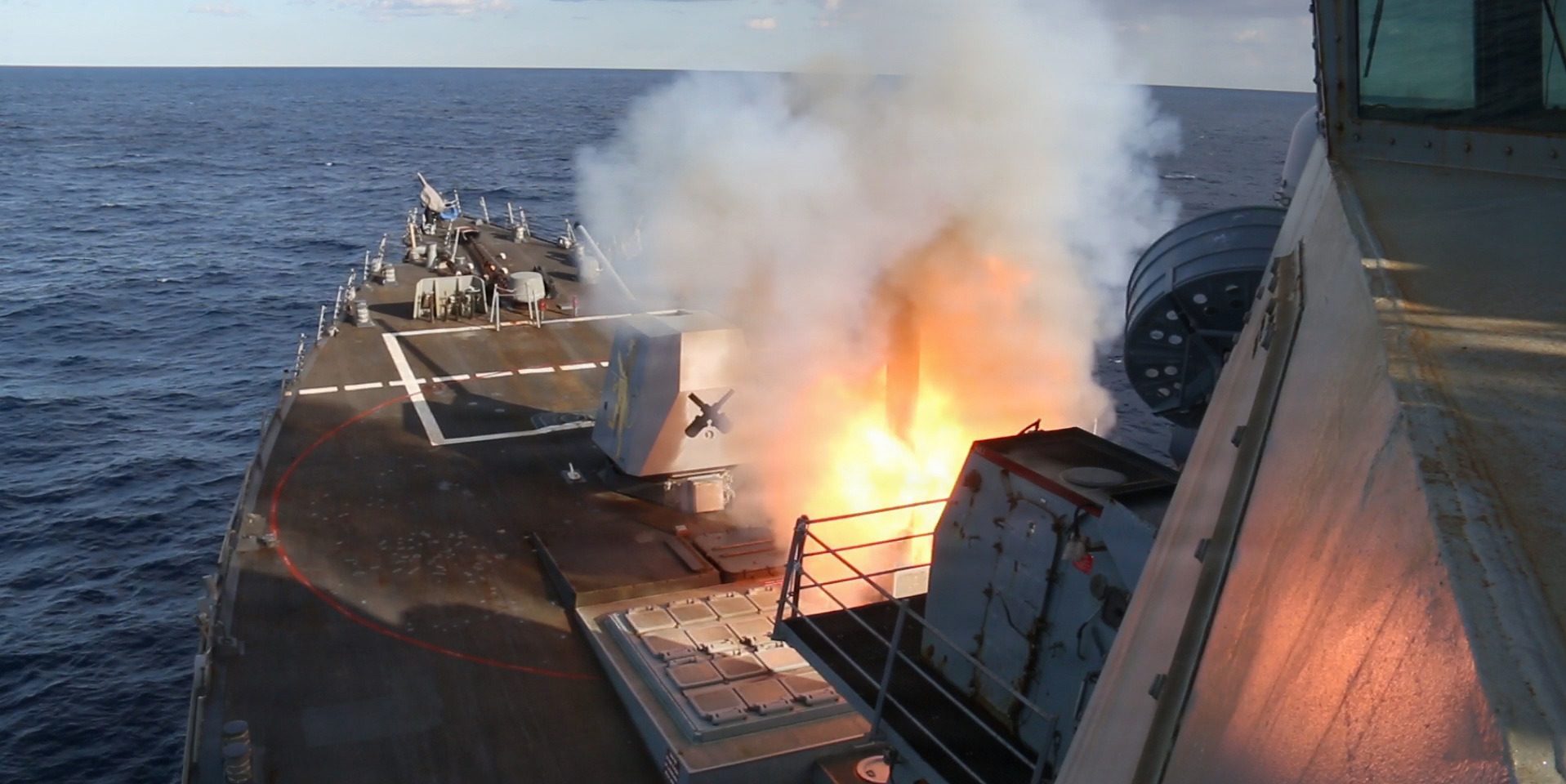 The destroyer USS Winston S. Churchill fires a Tomahawk Land Attack Missile during Operation Epic Fury on Feb. 28, 2026.