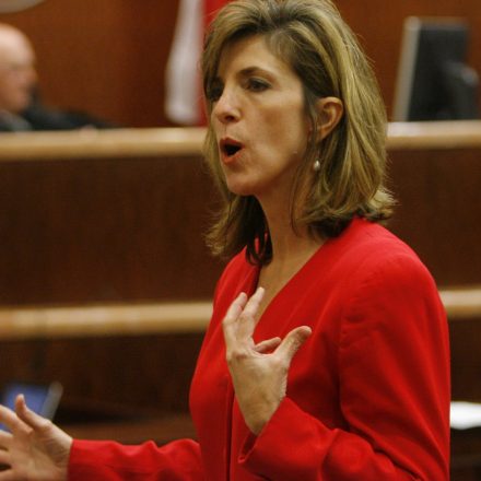 Prosecutor Kelly Siegler addresses the jury during the closing arguments of a trial on November 19, 2007 in the Criminal Justice Center in Houston, Texas.