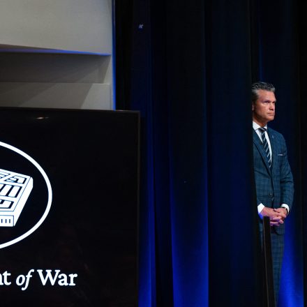 US Secretary of Defense Pete Hegseth attends a Mexican Border Defense Medal Ceremony at the Pentagon in Washington, DC, on July 27, 2026. (Photo by Annabelle GORDON / AFP via Getty Images)